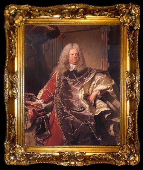 framed  Hyacinthe Rigaud Count Philipp Ludwing Wenzel of Sinzendorf, ta009-2